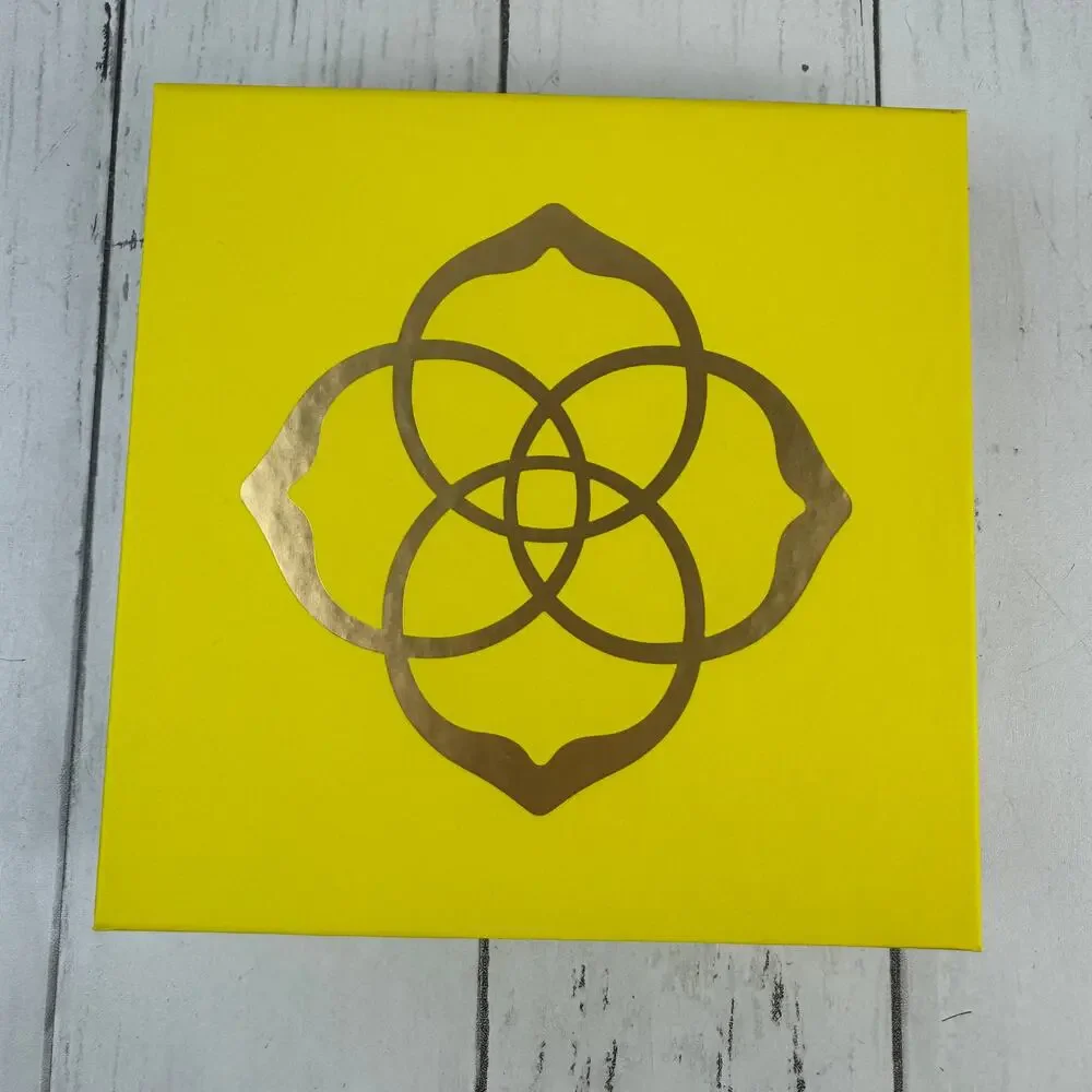 Kendra Scott Yellow Gift Box with Bow and Jewelry Dust Bag Present